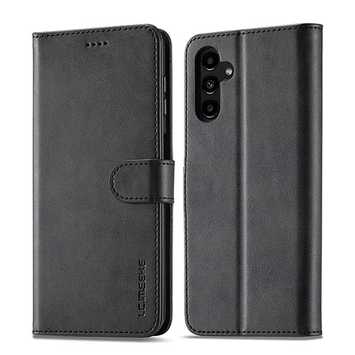 Leather Case Stands Flip Cover Holder LC1 for Samsung Galaxy A13 5G Black