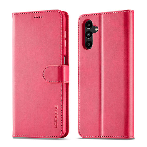 Leather Case Stands Flip Cover Holder LC1 for Samsung Galaxy A13 5G Hot Pink