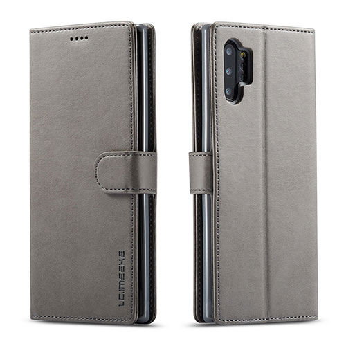 Leather Case Stands Flip Cover Holder LC1 for Samsung Galaxy A32 5G Gray