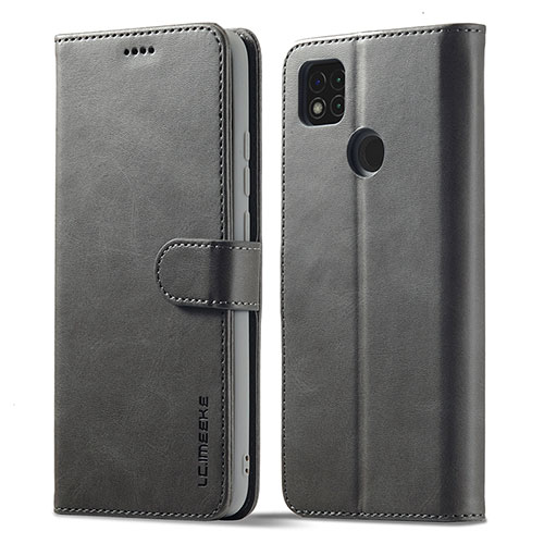 Leather Case Stands Flip Cover Holder LC1 for Xiaomi Redmi 9 Activ Gray