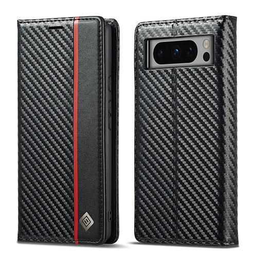 Leather Case Stands Flip Cover Holder LC2 for Google Pixel 8 Pro 5G Black