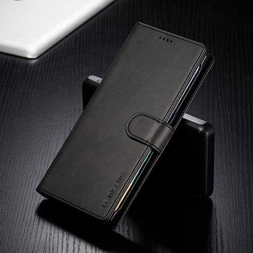 Leather Case Stands Flip Cover Holder LC2 for Huawei Honor 50 Lite Black