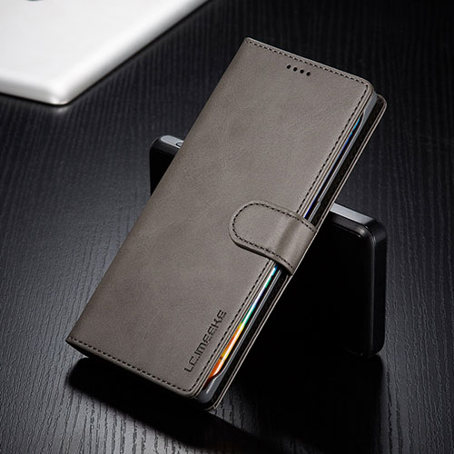 Leather Case Stands Flip Cover Holder LC2 for Huawei Honor 50 Lite Gray