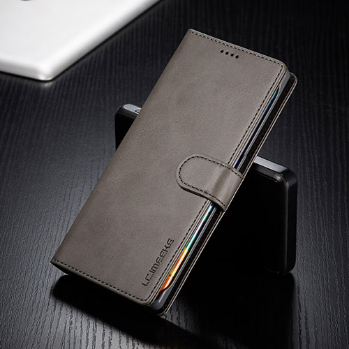 Leather Case Stands Flip Cover Holder LC2 for Huawei Nova 8i Gray