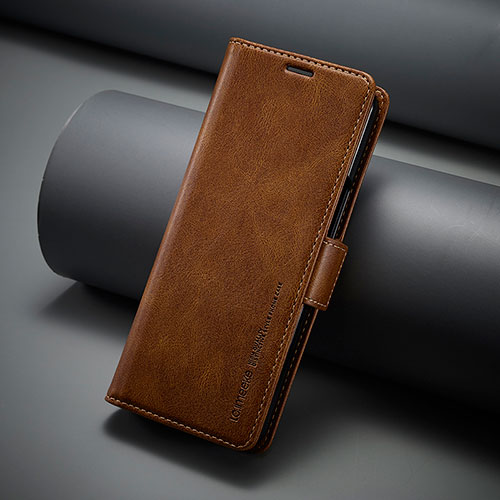 Leather Case Stands Flip Cover Holder LC3 for Samsung Galaxy Z Fold5 5G Brown