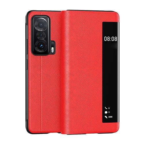 Leather Case Stands Flip Cover Holder LF2 for Huawei Honor Magic V 5G Red