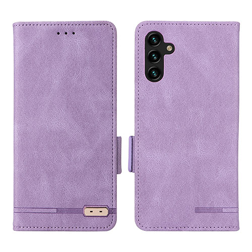 Leather Case Stands Flip Cover Holder LZ1 for Samsung Galaxy A04s Purple