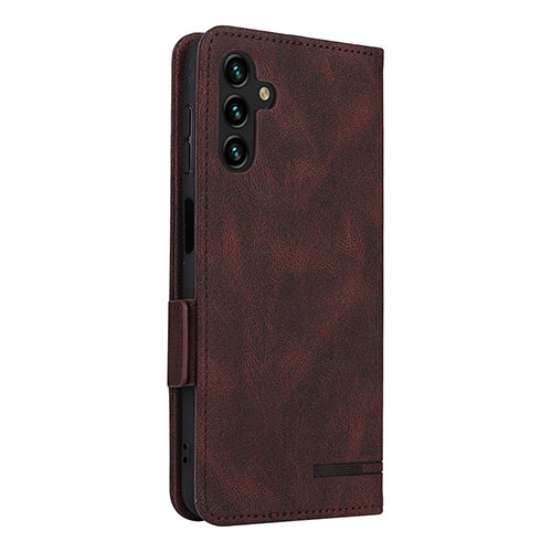 Leather Case Stands Flip Cover Holder LZ4 for Samsung Galaxy A04s Brown