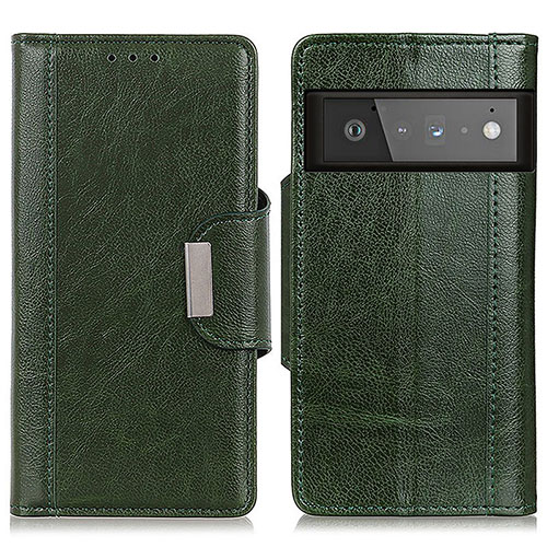 Leather Case Stands Flip Cover Holder M01L for Google Pixel 6 Pro 5G Green