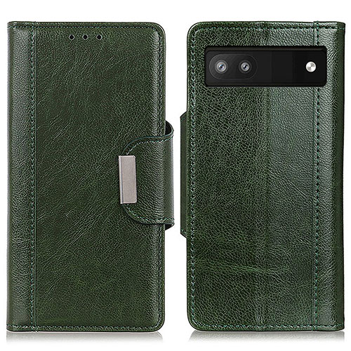 Leather Case Stands Flip Cover Holder M01L for Google Pixel 7a 5G Green