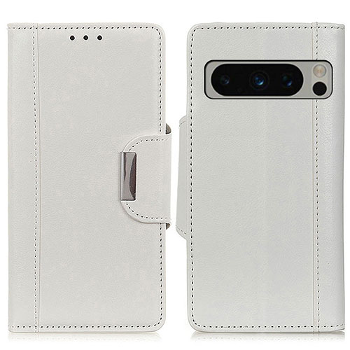 Leather Case Stands Flip Cover Holder M01L for Google Pixel 8 Pro 5G White