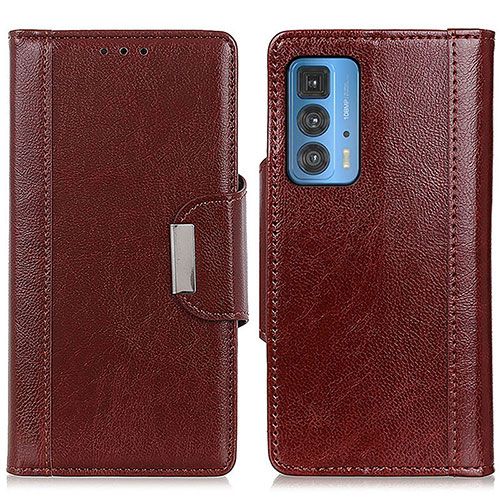 Leather Case Stands Flip Cover Holder M01L for Motorola Moto Edge 20 Pro 5G Brown