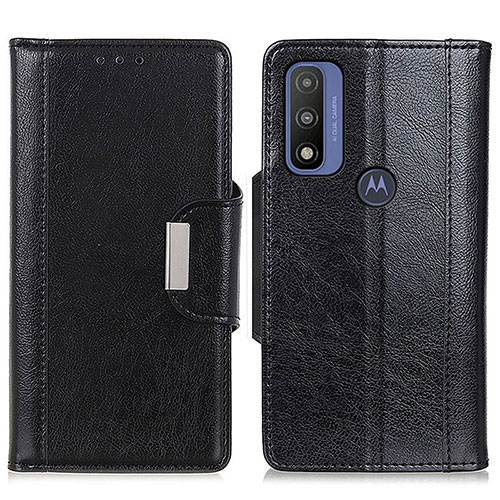 Leather Case Stands Flip Cover Holder M01L for Motorola Moto G Pure Black