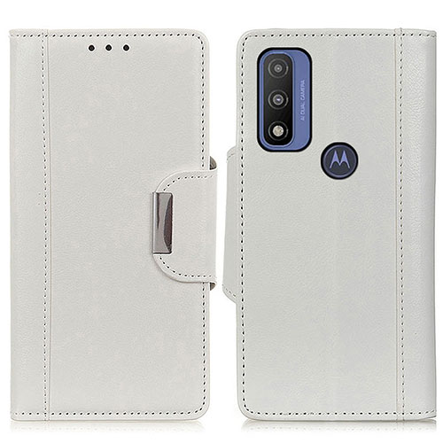 Leather Case Stands Flip Cover Holder M01L for Motorola Moto G Pure White