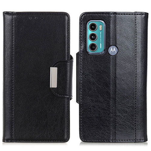 Leather Case Stands Flip Cover Holder M01L for Motorola Moto G40 Fusion Black