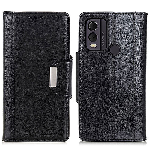 Leather Case Stands Flip Cover Holder M01L for Nokia C22 Black