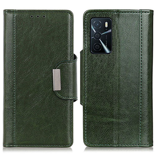 Leather Case Stands Flip Cover Holder M01L for Oppo A16s Green