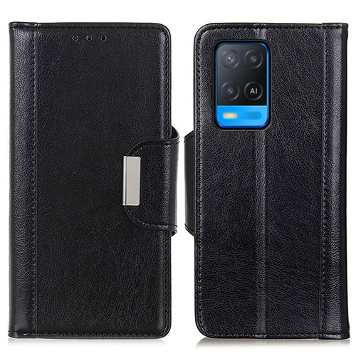 Leather Case Stands Flip Cover Holder M01L for Oppo A54 4G Black