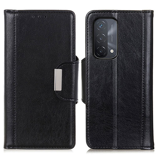Leather Case Stands Flip Cover Holder M01L for Oppo A54 5G Black