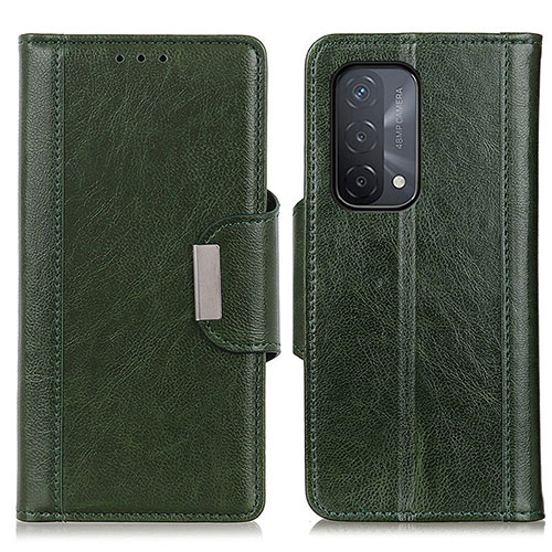 Leather Case Stands Flip Cover Holder M01L for Oppo A54 5G Green