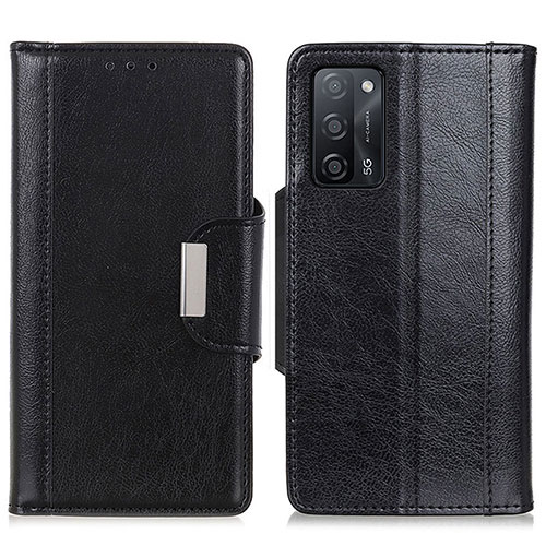 Leather Case Stands Flip Cover Holder M01L for Oppo A55 5G Black