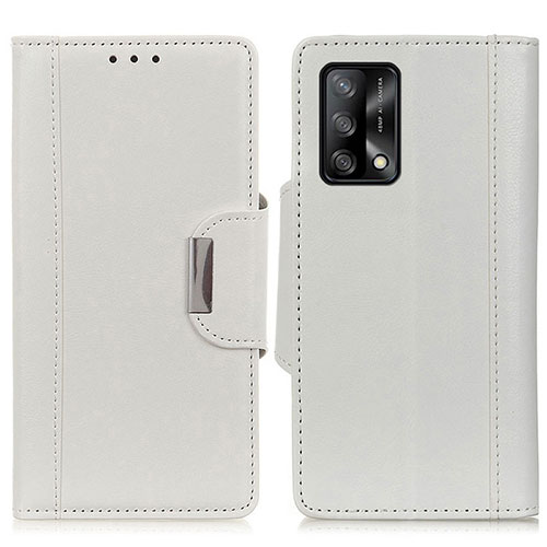 Leather Case Stands Flip Cover Holder M01L for Oppo A74 4G White