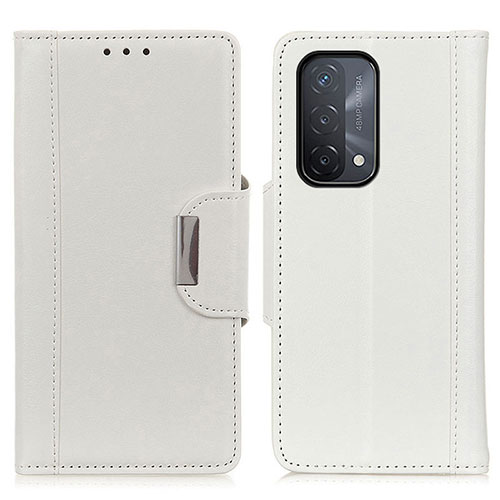 Leather Case Stands Flip Cover Holder M01L for Oppo A74 5G White