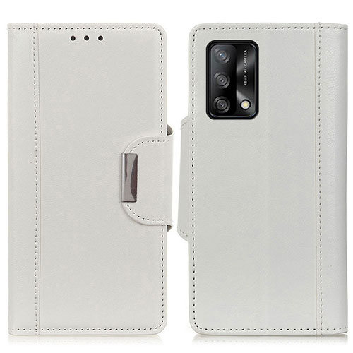 Leather Case Stands Flip Cover Holder M01L for Oppo A95 4G White