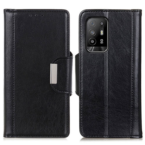 Leather Case Stands Flip Cover Holder M01L for Oppo A95 5G Black