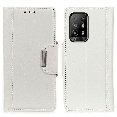 Leather Case Stands Flip Cover Holder M01L for Oppo A95 5G White