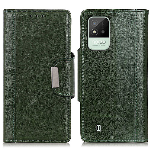 Leather Case Stands Flip Cover Holder M01L for Realme C20A Green