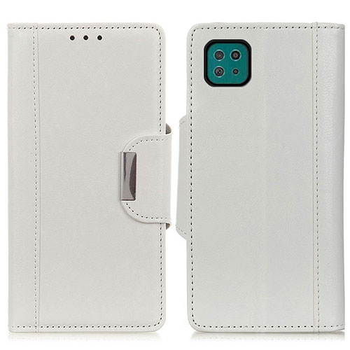 Leather Case Stands Flip Cover Holder M01L for Samsung Galaxy A22s 5G White