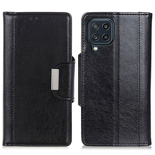 Leather Case Stands Flip Cover Holder M01L for Samsung Galaxy M32 4G Black