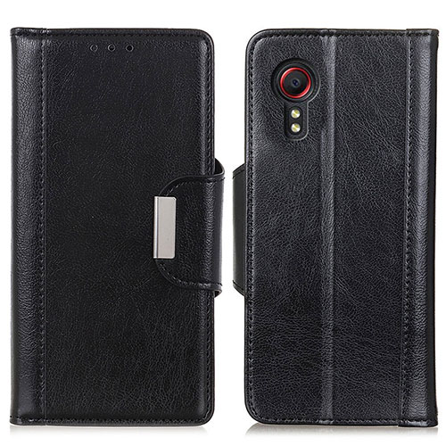 Leather Case Stands Flip Cover Holder M01L for Samsung Galaxy XCover 5 SM-G525F Black