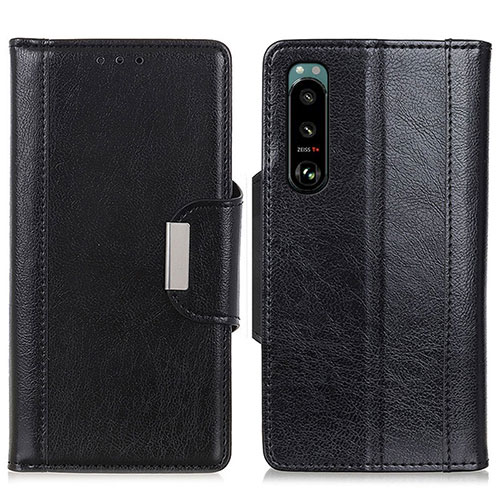 Leather Case Stands Flip Cover Holder M01L for Sony Xperia 5 III Black