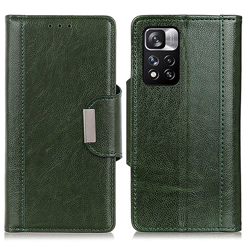 Leather Case Stands Flip Cover Holder M01L for Xiaomi Mi 11i 5G (2022) Green