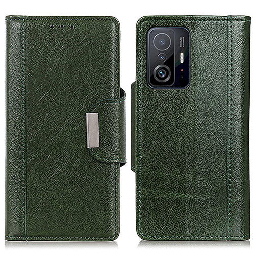 Leather Case Stands Flip Cover Holder M01L for Xiaomi Mi 11T 5G Green