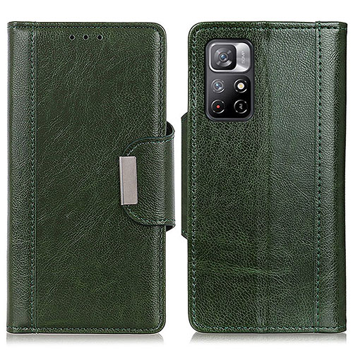 Leather Case Stands Flip Cover Holder M01L for Xiaomi Poco M4 Pro 5G Green