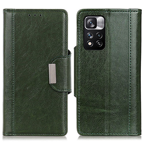 Leather Case Stands Flip Cover Holder M01L for Xiaomi Poco X4 NFC Green