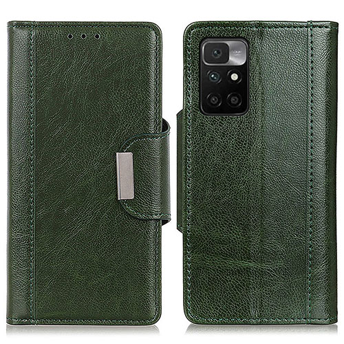 Leather Case Stands Flip Cover Holder M01L for Xiaomi Redmi 10 4G Green