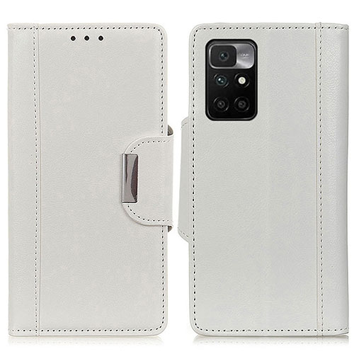 Leather Case Stands Flip Cover Holder M01L for Xiaomi Redmi 10 4G White