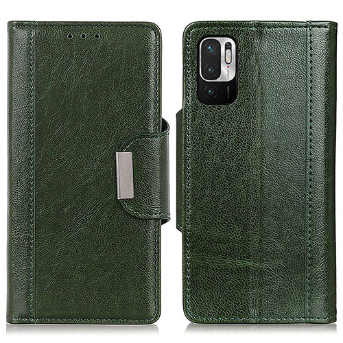 Leather Case Stands Flip Cover Holder M01L for Xiaomi Redmi Note 10 JE 5G Green