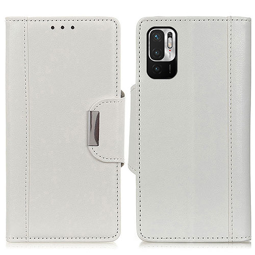 Leather Case Stands Flip Cover Holder M01L for Xiaomi Redmi Note 10 JE 5G White