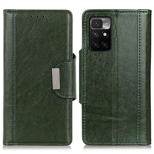 Leather Case Stands Flip Cover Holder M01L for Xiaomi Redmi Note 11 4G (2021) Green