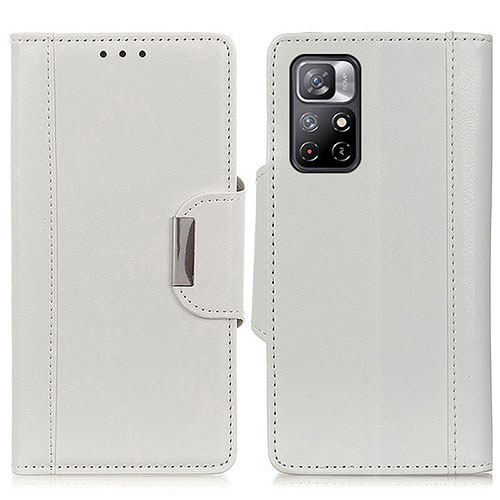 Leather Case Stands Flip Cover Holder M01L for Xiaomi Redmi Note 11 5G White