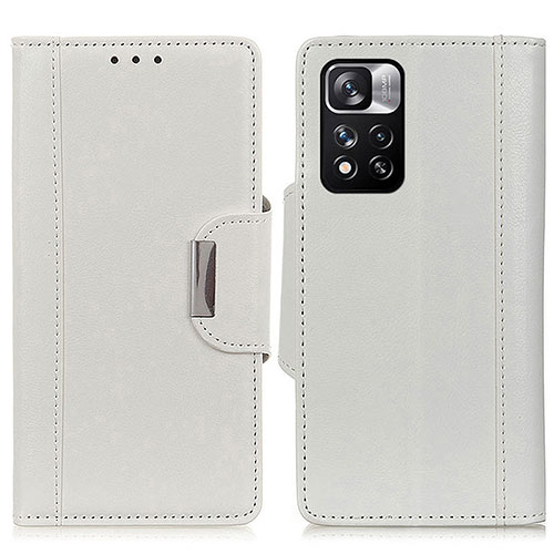 Leather Case Stands Flip Cover Holder M01L for Xiaomi Redmi Note 11 Pro+ Plus 5G White