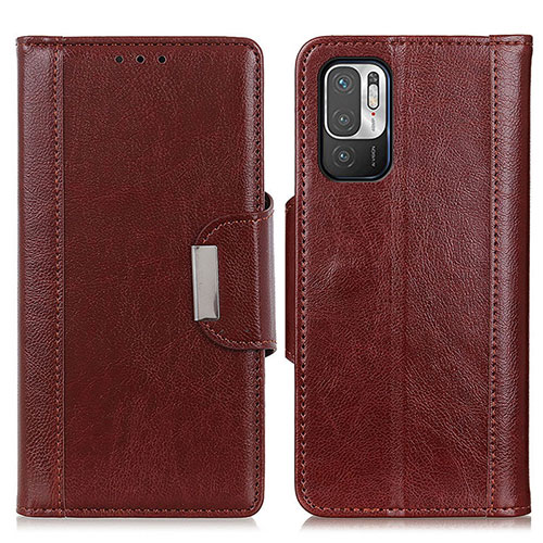 Leather Case Stands Flip Cover Holder M01L for Xiaomi Redmi Note 11 SE 5G Brown