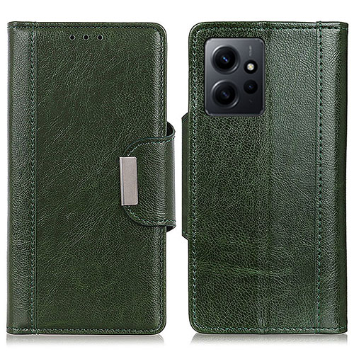 Leather Case Stands Flip Cover Holder M01L for Xiaomi Redmi Note 12 4G Green