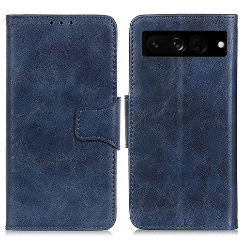 Leather Case Stands Flip Cover Holder M02L for Google Pixel 7 Pro 5G Blue