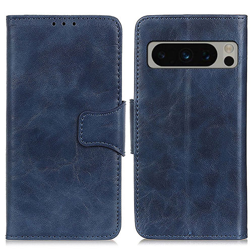 Leather Case Stands Flip Cover Holder M02L for Google Pixel 8 Pro 5G Blue